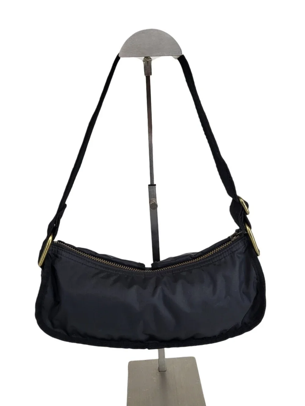 Gap Black Satin Nylon Cargo Hobo Bag Y2K Utility Purse Techwear VTG 2004 Sz S/M